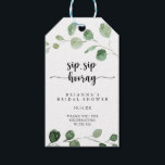 Delight Eucalyptus Sip Sip Hooray Bridal Shower   Gift Tags<br><div class="desc">These delight eucalyptus sip sip hooray bridal shower gift tags are perfect for a simple wedding shower. The design features watercolor hand-drawn elegant botanical eucalyptus branches and leaves.</div>