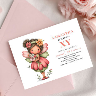 Delight Fairy Girl Birthday Pastel Pink invitation