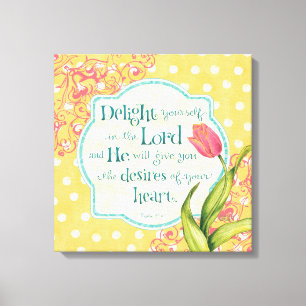 Delight in the Lord Wrapped Canvas 18x18