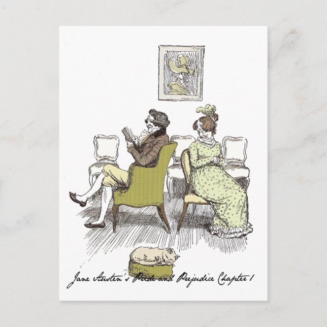 Delight in Vexing, Jane Austen Pride & Prejudice Postcard (Front)