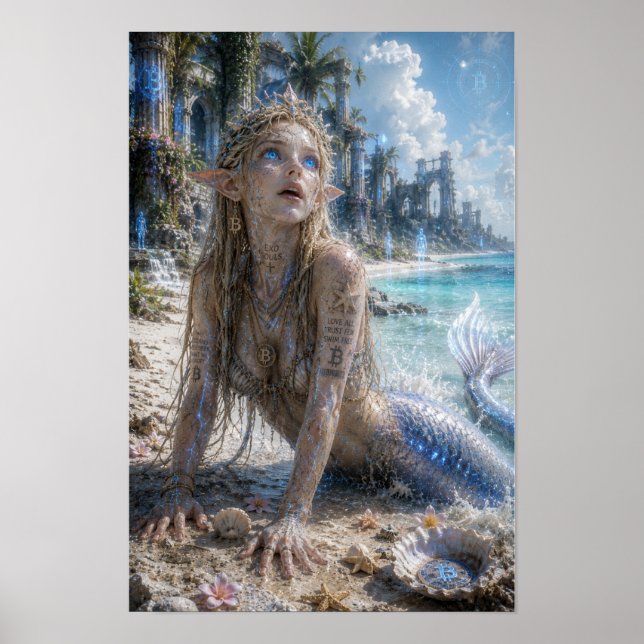 Delight / Mermaid / White Beaches Poster (Front)
