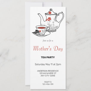  Delight Mother's Day Tea Party Invitation