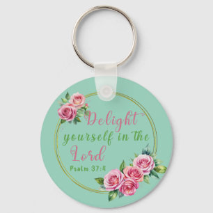 Delight Yourself in the Lord Personalised Metal Key Ring