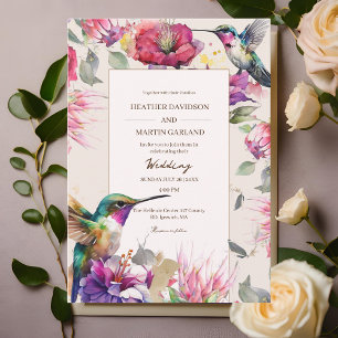 Delighted Garden Forest Watercolor Wedding  Invitation