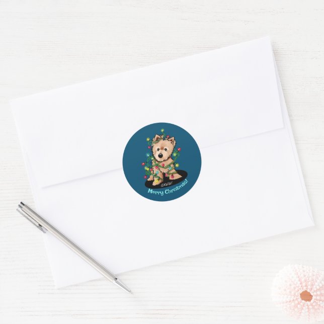 DeLighted Norwich Terrier Christmas Sticker (Envelope)