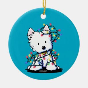 Delighted Westie Christmas KiniArt Ceramic Tree Decoration