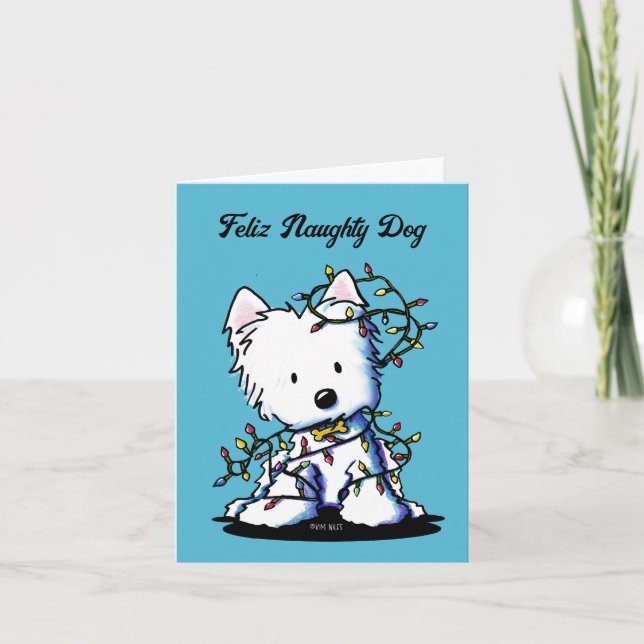 Delighted Westie KiniArt  Holiday Card (Front)