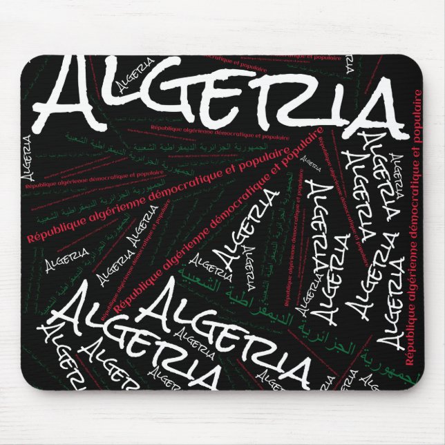 Delightful Algeria Flag Colours Patriotic Mouse Pad (Front)