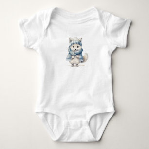 Delightful Arctic Fox Baby Bodysuit