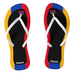 Delightful Armenia Flag Colours Patriotic Jandals