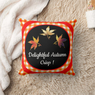 Delightful Autumn Crisp Whimsical Leaves Cushion