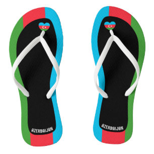 Delightful Azerbaijan Flag Colours Patriotic Jandals