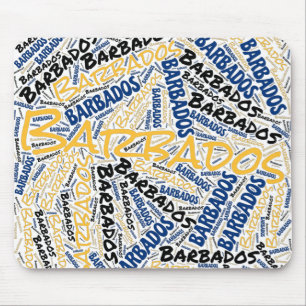 Delightful Barbados Flag Colours Patriotic Mouse Pad