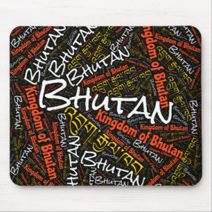 Delightful Bhutan Flag Colours Patriotic Mouse Pad