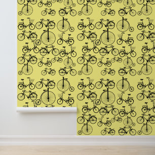 Delightful bicycle-themed wallpaper