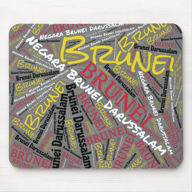 Delightful Brunei Flag Colours Patriotic Mouse Pad (Front)