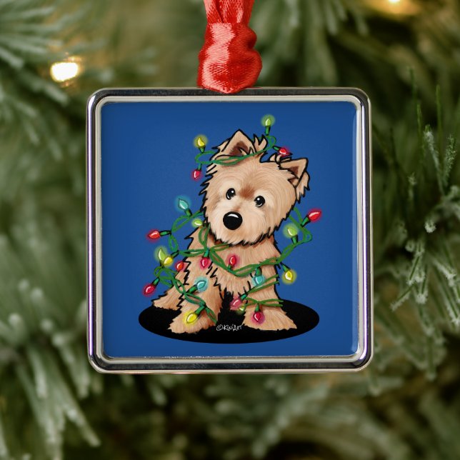Delightful Christmas Norwich Terrier Metal Tree Decoration (Tree)