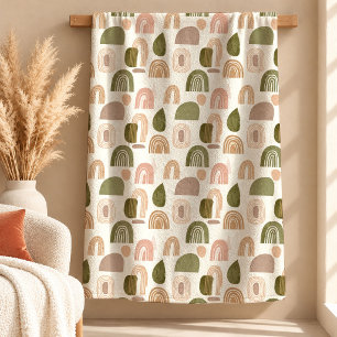 Delightful Copper Dusty Green Rainbow Blanket Art