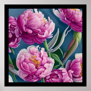 Delightful Country Garden Peonies Poster