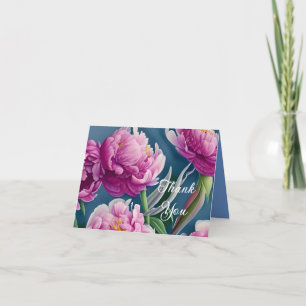 Delightful Country Garden Peonies Thank You Card