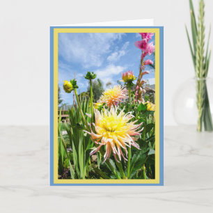 Delightful Dahlia Blank Greeting Card