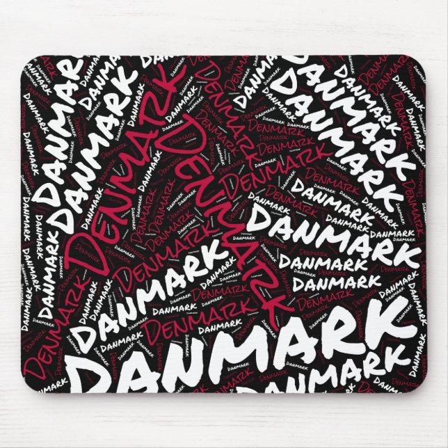 Delightful Denmark Flag Colours Patriotic Mouse Pad (Front)