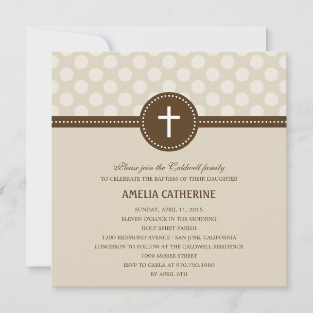Delightful Dots Baptism/Christening Invitation (Front)