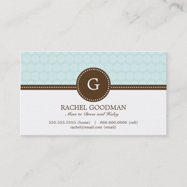 Delightful Dots Mummy Card / Personal Calling Card (Front)