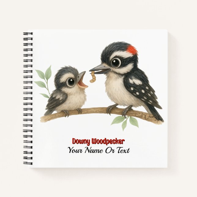 Delightful Downy Woodpecker Notebook (Front)