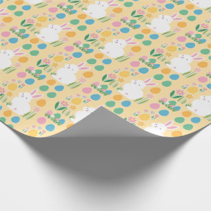 Delightful Easter Bunny & Blooms Wrapping Paper 
