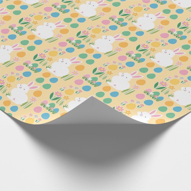 Delightful Easter Bunny & Blooms Wrapping Paper  (Corner)