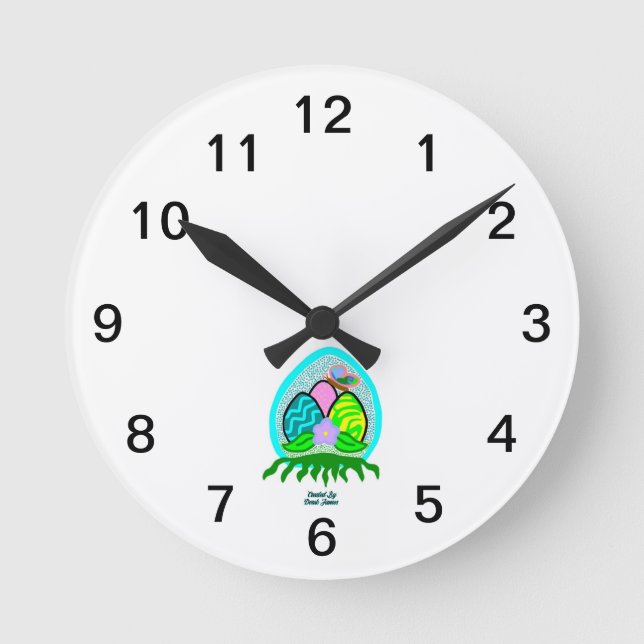 Delightful Easter Eggs Acrylic Wall Clock (Front)