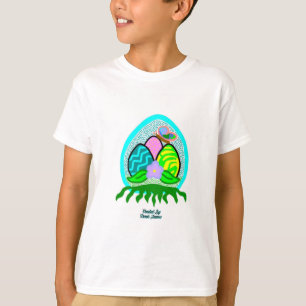 Delightful Easter Eggs Boys White Basic T Shirt