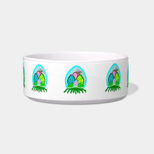Delightful Easter Eggs Ceramic Pet Bowl