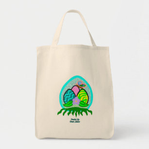 Delightful Easter Eggs Grocery Tote Bag