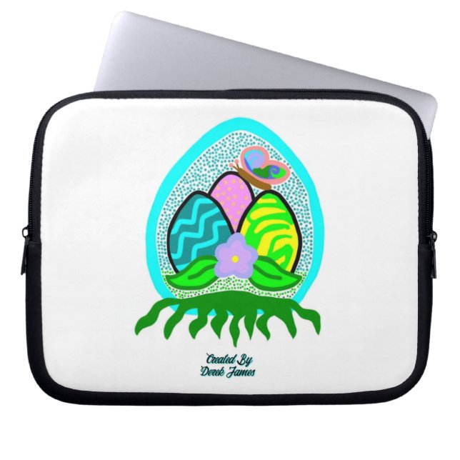 Delightful Easter Eggs Neoprene Laptop Sleeve (Front)