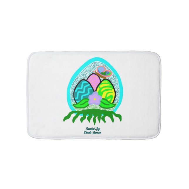 Delightful Easter Eggs Small Bath Mat (Front)