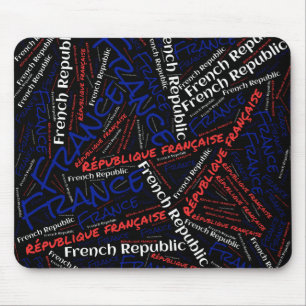 Delightful France Flag Colours Patriotic Mouse Pad