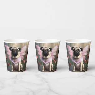 Delightful Funny Pug Fairy, Paper cup