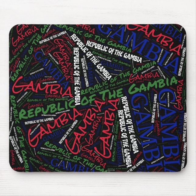 Delightful Gambia Flag Colours Patriotic Mouse Pad (Front)