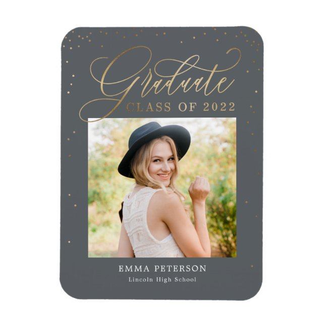 Delightful Graduation Announcement Magnet (Vertical)