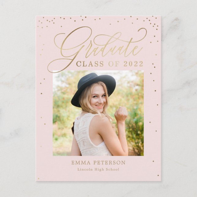 Delightful Graduation Announcement Postcard (Front)