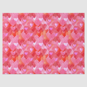 Delightful Hearts in Pink, Red and Orange Tissue Paper
