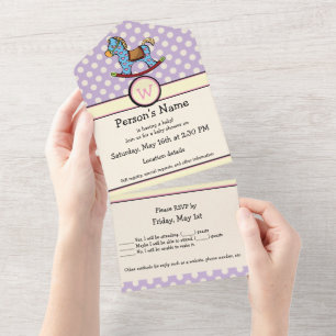 Delightful Hearts Rocking Horse All-in-One Invite