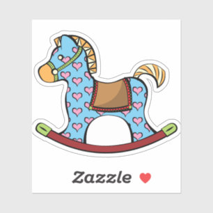 Delightful Hearts Rocking Horse Contour Sticker