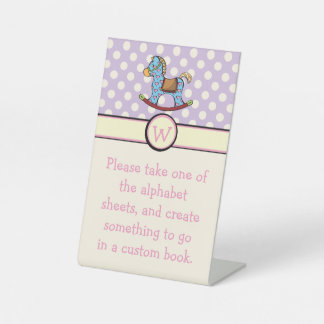 Delightful Hearts Rocking Horse Pedestal Sign