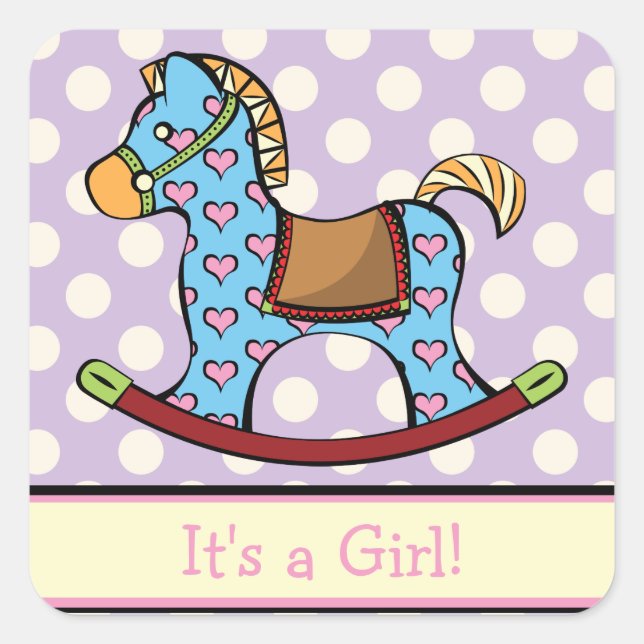 Delightful Hearts Rocking Horse Sticker (Front)