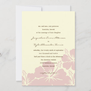 Delightful Hibiscus Wedding Invitations (Pink)