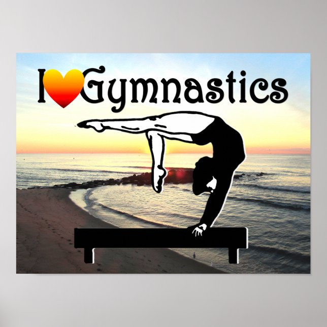 DELIGHTFUL I LOVE GYMNASTICS DESIGN POSTER (Front)