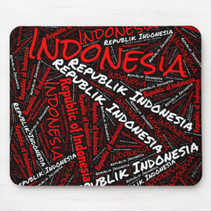 Delightful Indonesia Flag Colours Patriotic Mouse Pad